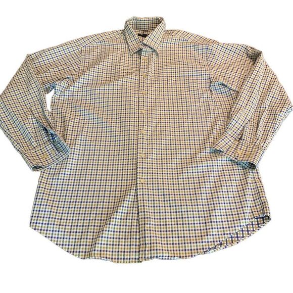 Scott Barber Checkered Button Down Shirt XL Green Purple - Picture 1 of 8